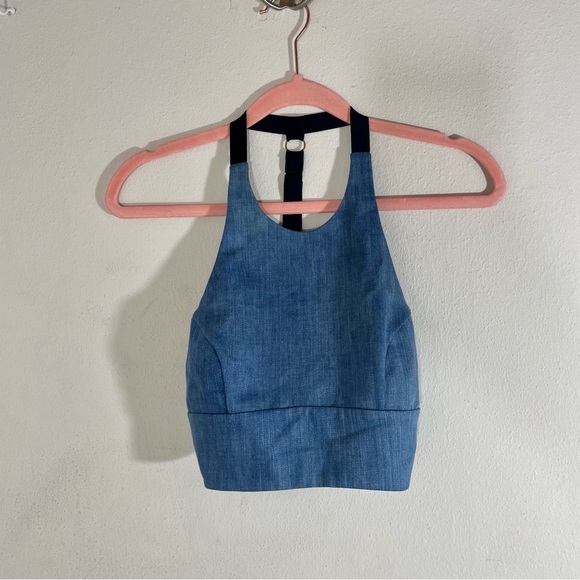 Noe Garments James T-back Denim Halter Bra top undergarments bralette blue Jean - Picture 10 of 13